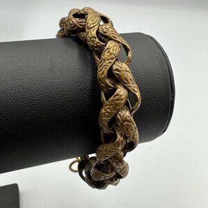 Sarah Cavender Metalworks Bracelet Copper Chunky Woven Toggle Clasp Boho Rustic
